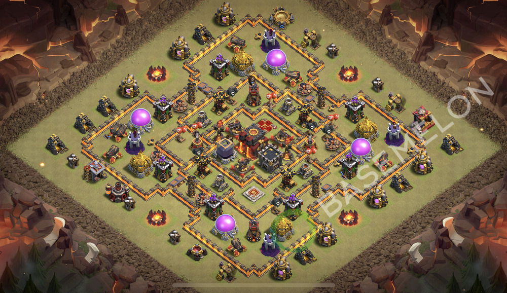 Rathaus Level 10 Krieg Base 2026, Anti 2 Sterne, Anti Air, Layout #2712