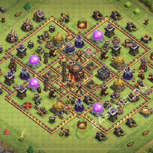 Town Hall Level 10 Trophy/Defense Base Design 2026, Anti 2 Stars, Hybrid, Layout #2768