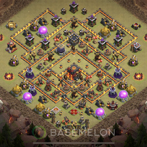 Town Hall Level 10 War Base Design, Anti 3 Stars, Layout #284