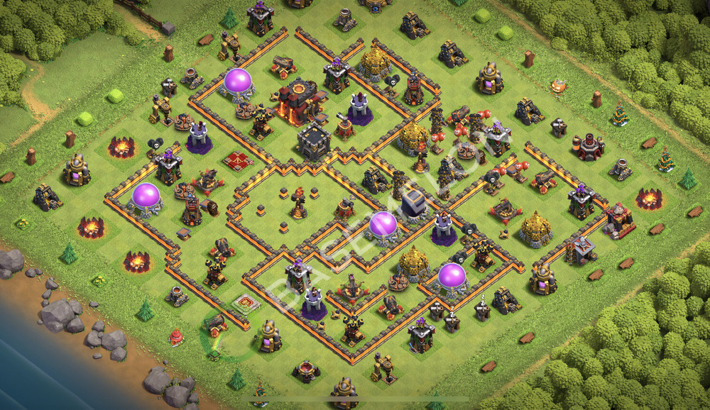 Town Hall Level 10 Trophy/Defense Base Design 2026, Anti 3 Stars, Anti Everything, Layout #2860