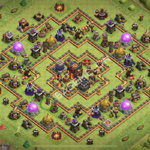 Town Hall Level 10 Trophy/Defense Base Design 2026, Anti 3 Stars, Hybrid, Layout #2883