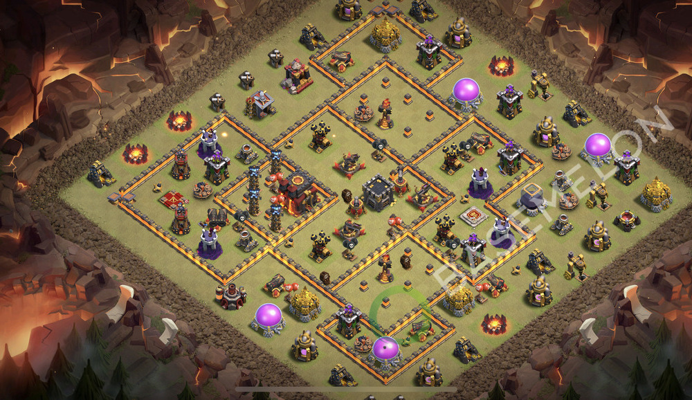 Town Hall Level 10 War Base Design 2026, Anti 3 Stars, Anti Air, Layout #2899