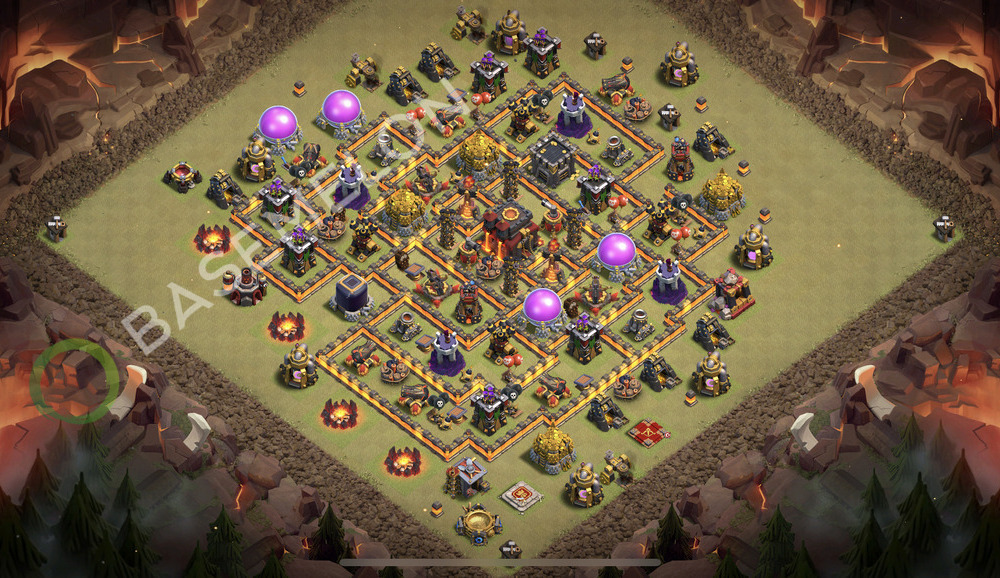 Town Hall Level 10 War Base Design 2026, Anti 3 Stars, Layout #2944
