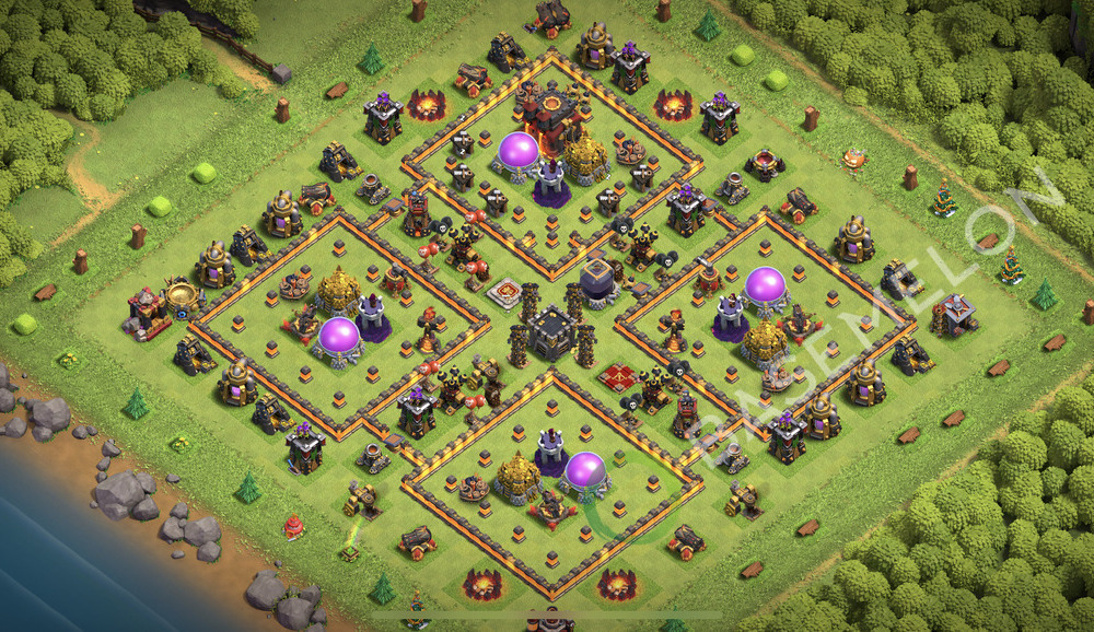 Town Hall Level 10 Farm Base Design 2026, Max Levels, Hybrid, Layout #2982