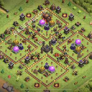 Aldea del Ayuntamiento Nivel 10 para Farming, Niveles Máximos, Híbrido Diseño 2026, #2982