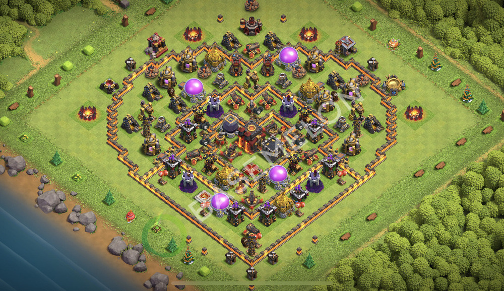 Town Hall Level 10 Trophy/Defense Base Design 2026, Anti Everything, Layout #2985