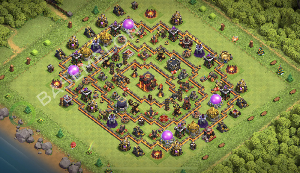 Town Hall Level 10 Trophy/Defense Base Design 2026, Anti Everything, Hybrid, Layout #3033