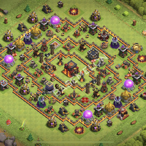 Town Hall Level 10 Trophy/Defense Base Design 2026, Anti Everything, Hybrid, Layout #3033