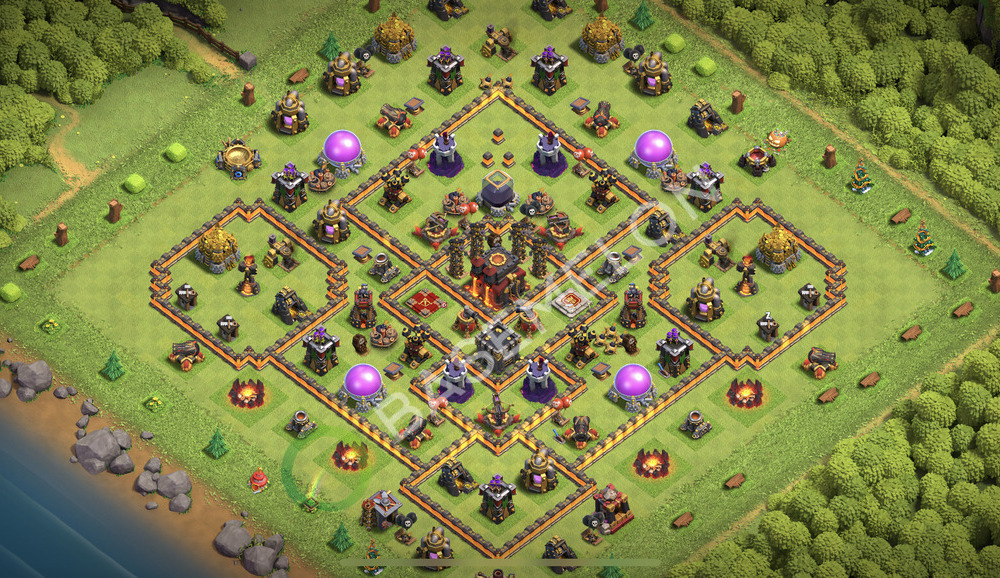 Town Hall Level 10 Trophy/Defense Base Design 2026, Anti 3 Stars, Anti Everything, Layout #3061