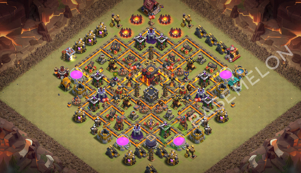 Town Hall Level 10 War Base Design 2026, Anti 3 Stars, Layout #3087