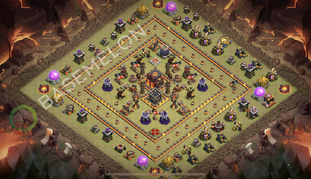 Town Hall Level 10 War Base Design 2026, Anti 2 Stars, Legend League, Layout #3109
