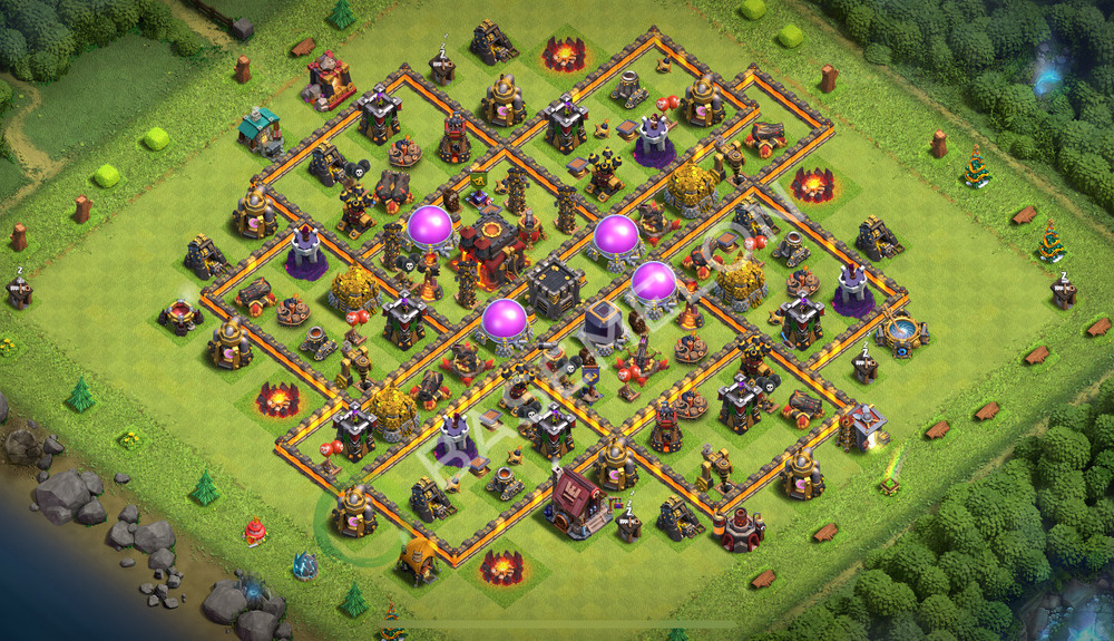 Town Hall Level 10 Farm Base Design 2026, Max Levels, Hybrid, Layout #3120