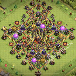 Town Hall Level 10 Trophy/Defense Base Design 2026, Anti Air, Hybrid, Layout #3190
