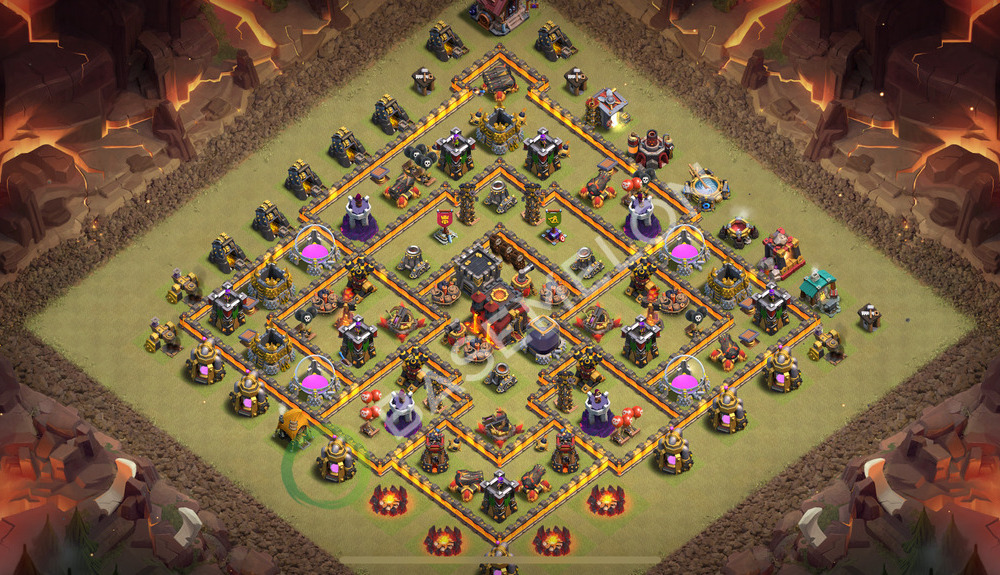Town Hall Level 10 War Base Design 2026, Anti Everything, Hybrid, Layout #3252