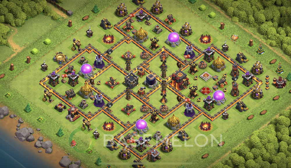 Town Hall Level 10 Trophy/Defense Base Design 2024, Max Levels, Anti Everything, Layout #328