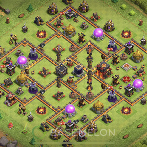 Town Hall Level 10 Trophy/Defense Base Design, Max Levels, Anti Everything, Layout #328