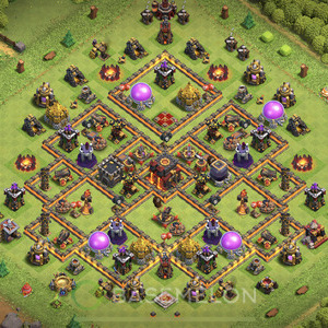 Town Hall Level 10 Trophy/Defense Base Design, Unbeatable, Layout #334