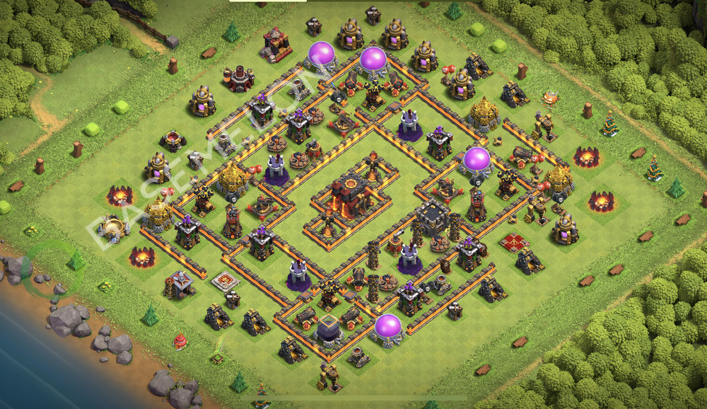Town Hall Level 10 Trophy/Defense Base Design 2026, Anti Everything, Hybrid, Layout #3340