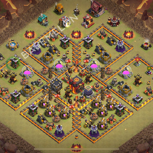 Town Hall Level 10 War Base Design 2026, Anti 3 Stars, Hybrid, Layout #3381