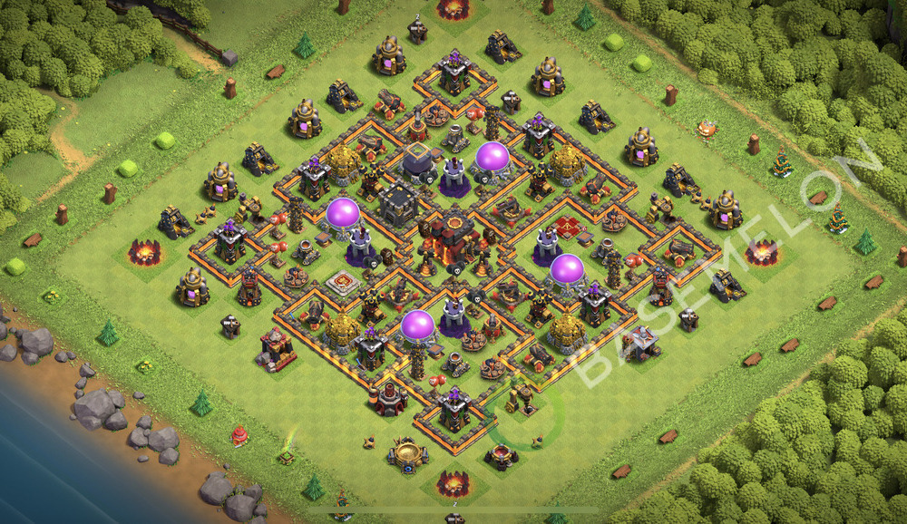 Town Hall Level 10 Trophy/Defense Base Design 2026, Anti 2 Stars, Anti Air, Layout #3408