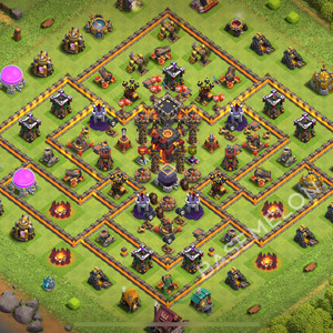 Town Hall Level 10 Trophy/Defense Base Design 2026, Max Levels, Hybrid, Layout #3410