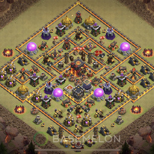 Town Hall Level 10 War Base Design, Anti 3 Stars, Hybrid, Layout #345