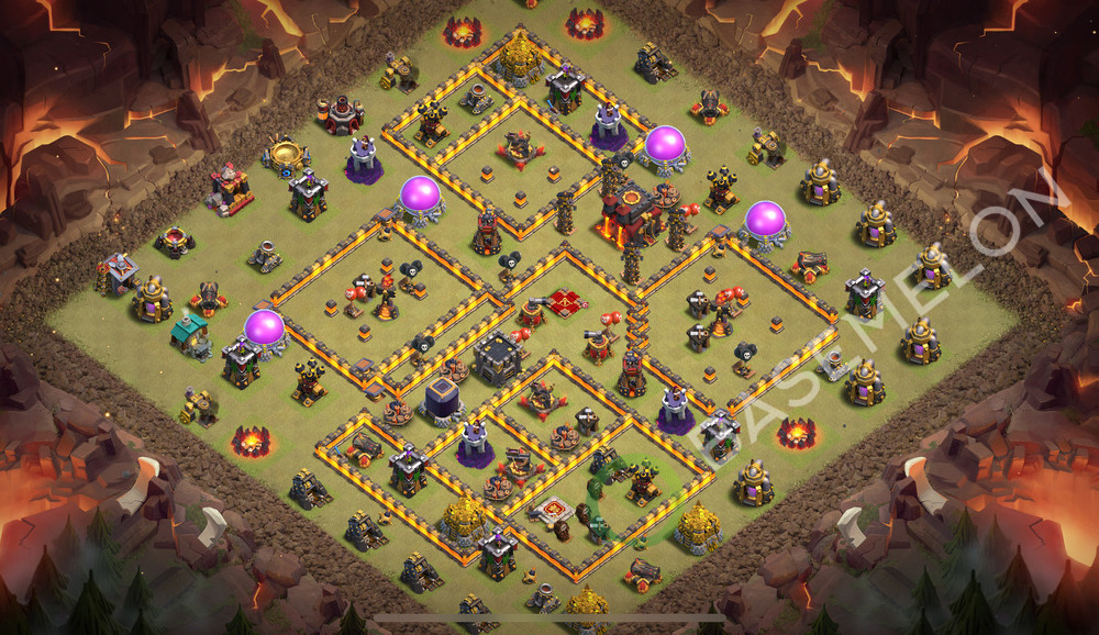 Town Hall Level 10 War Base Design 2026, Anti Air, Layout #3454