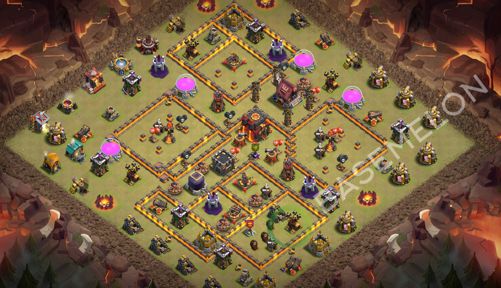 Town Hall Level 10 War Base Design 2026, Anti Air, Layout #3454
