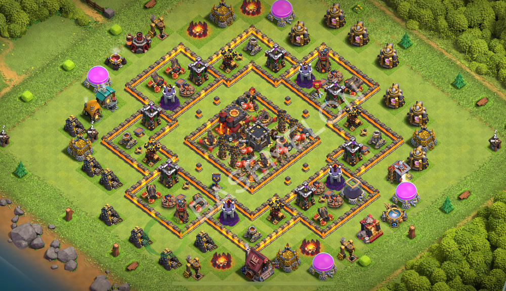 Town Hall Level 10 War Base Design 2026, Anti 3 Stars, Layout #3462
