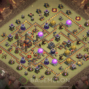 Town Hall Level 10 War Base Design, Anti Everything, Hybrid, Layout #347