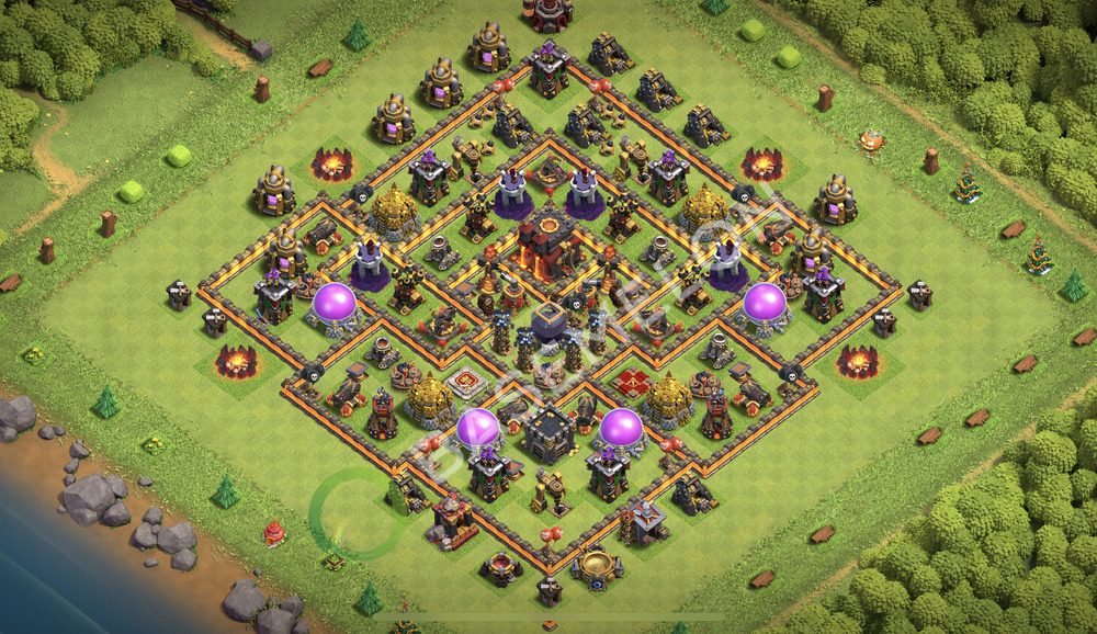Aldea del Ayuntamiento Nivel 10 para Defensa, Invencible, Anti Aéreo Diseño 2026, #3478