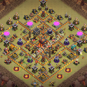 Town Hall Level 10 War Base Design 2026, Anti 2 Stars, Hybrid, Layout #3527