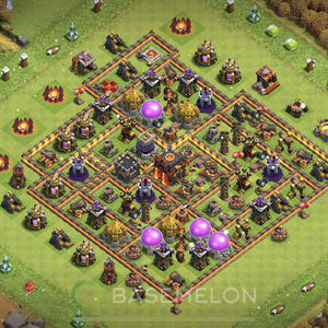 Town Hall Level 10 Farm Base Design, Anti Air, Hybrid, Layout #358