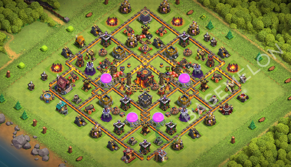Aldea del Ayuntamiento Nivel 10 para Defensa, Anti 3 Estrellas, Híbrido Diseño 2026, #3611