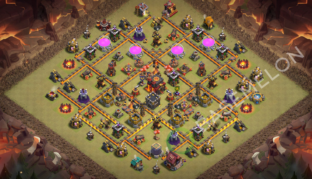 Town Hall Level 10 War Base Design 2026, Anti 3 Stars, Layout #3659