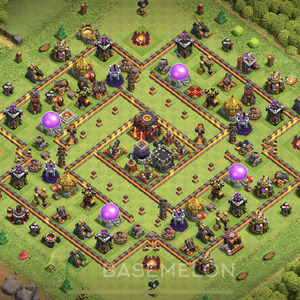Town Hall Level 10 Trophy/Defense Base Design, Anti 3 Stars, Hybrid, Layout #366