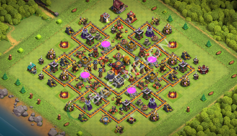 Aldea del Ayuntamiento Nivel 10 para Farming, Anti 3 Estrellas Diseño 2026, #3729