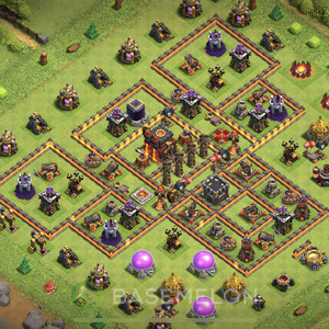 Town Hall Level 10 Trophy/Defense Base Design, Anti 3 Stars, Layout #39