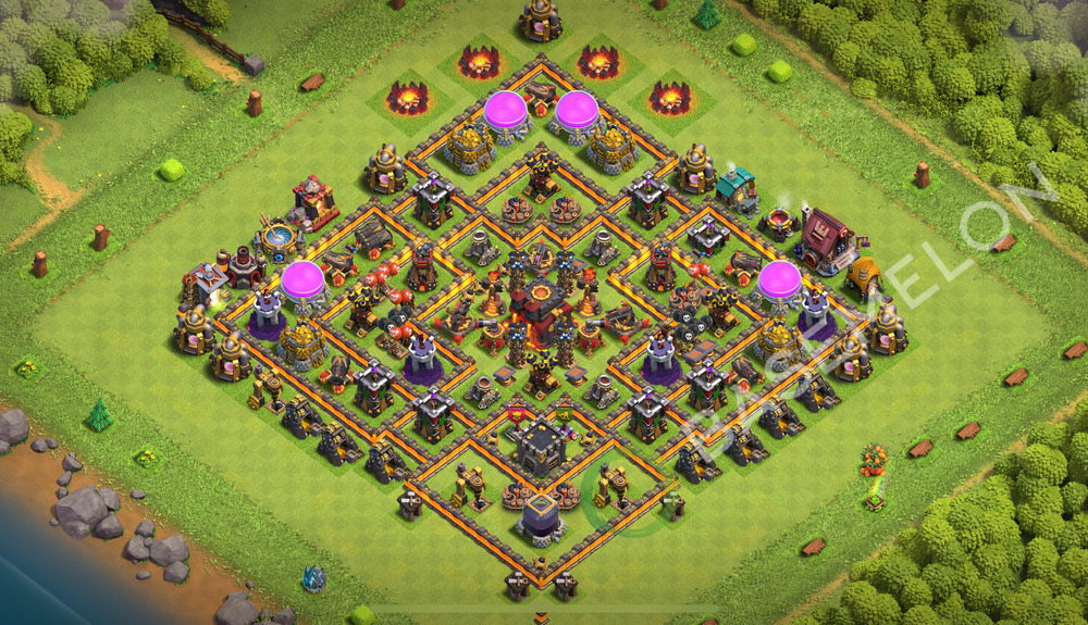 Rathaus Level 10 Verteidigung Base 2026, Hybrid, Layout #3919