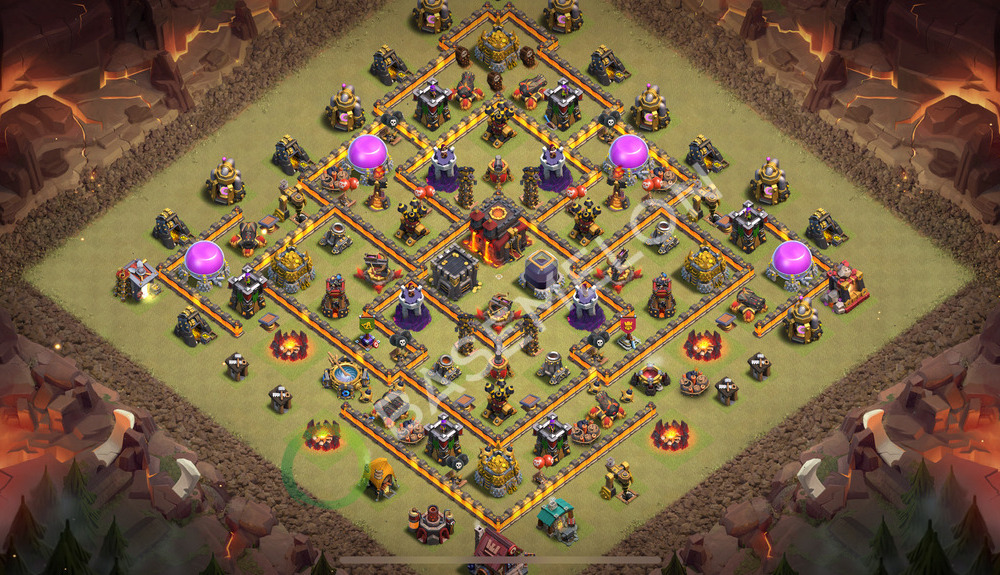 Town Hall Level 10 War Base Design 2026, Hybrid, Layout #3923