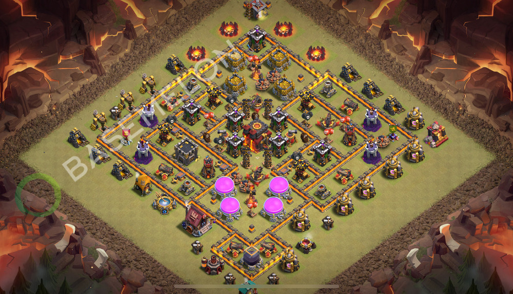 Town Hall Level 10 War Base Design 2026, Anti 2 Stars, Anti Air, Layout #3927