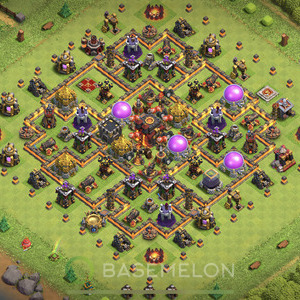 Town Hall Level 10 Trophy/Defense Base Design, Anti 3 Stars, Hybrid, Layout #450