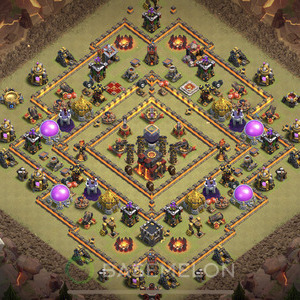 Town Hall Level 10 War Base Design, Anti 2 Stars, Anti Everything, Layout #460