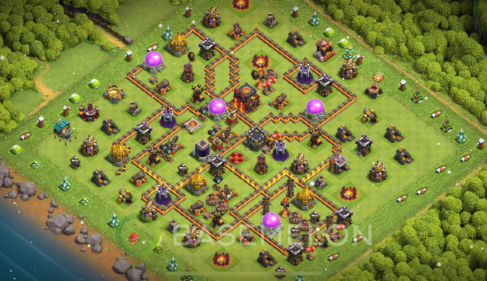 Town Hall Level 10 Trophy/Defense Base Design 2024, Anti GoWipe, Anti 3 Stars, Layout #465