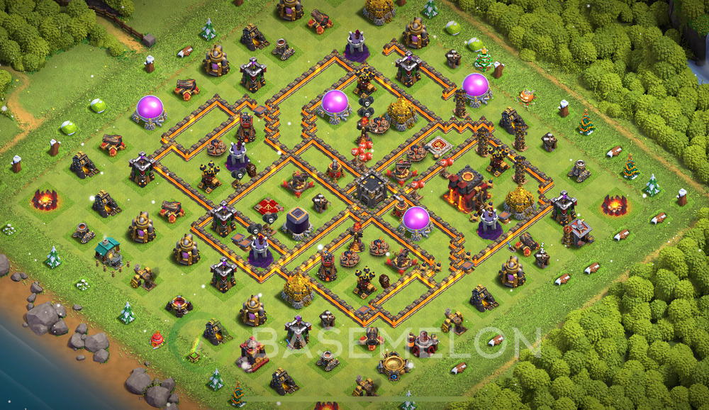 Town Hall Level 10 Trophy/Defense Base Design 2024, Anti P.E.K.K.A, Layout #477