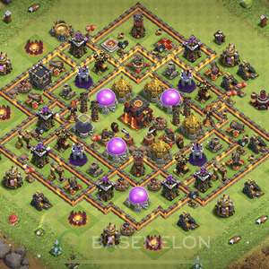 Town Hall Level 10 Farm Base Design, Anti 3 Stars, Hybrid, Layout #48