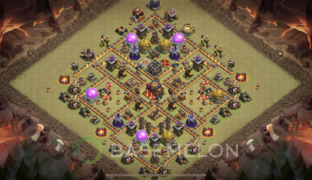 Town Hall Level 10 War Base Design 2024, Anti 2 Stars, Hybrid, Layout #489