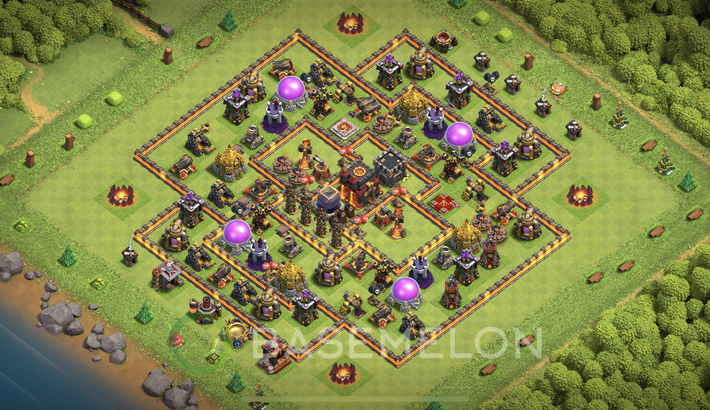 Town Hall Level 10 Farm Base Design 2024, Anti 3 Stars, Hybrid, Layout #507