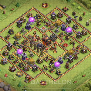 Town Hall Level 10 Farm Base Design, Anti 3 Stars, Hybrid, Layout #507