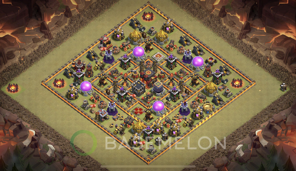 Town Hall Level 10 War Base Design 2024, Anti 2 Stars, Hybrid, Layout #528